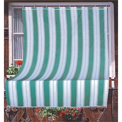 Tenda da sole in tessuto resistente cm 140x250 100% poliestere con anelli di. 2 VERDE e BIANCA