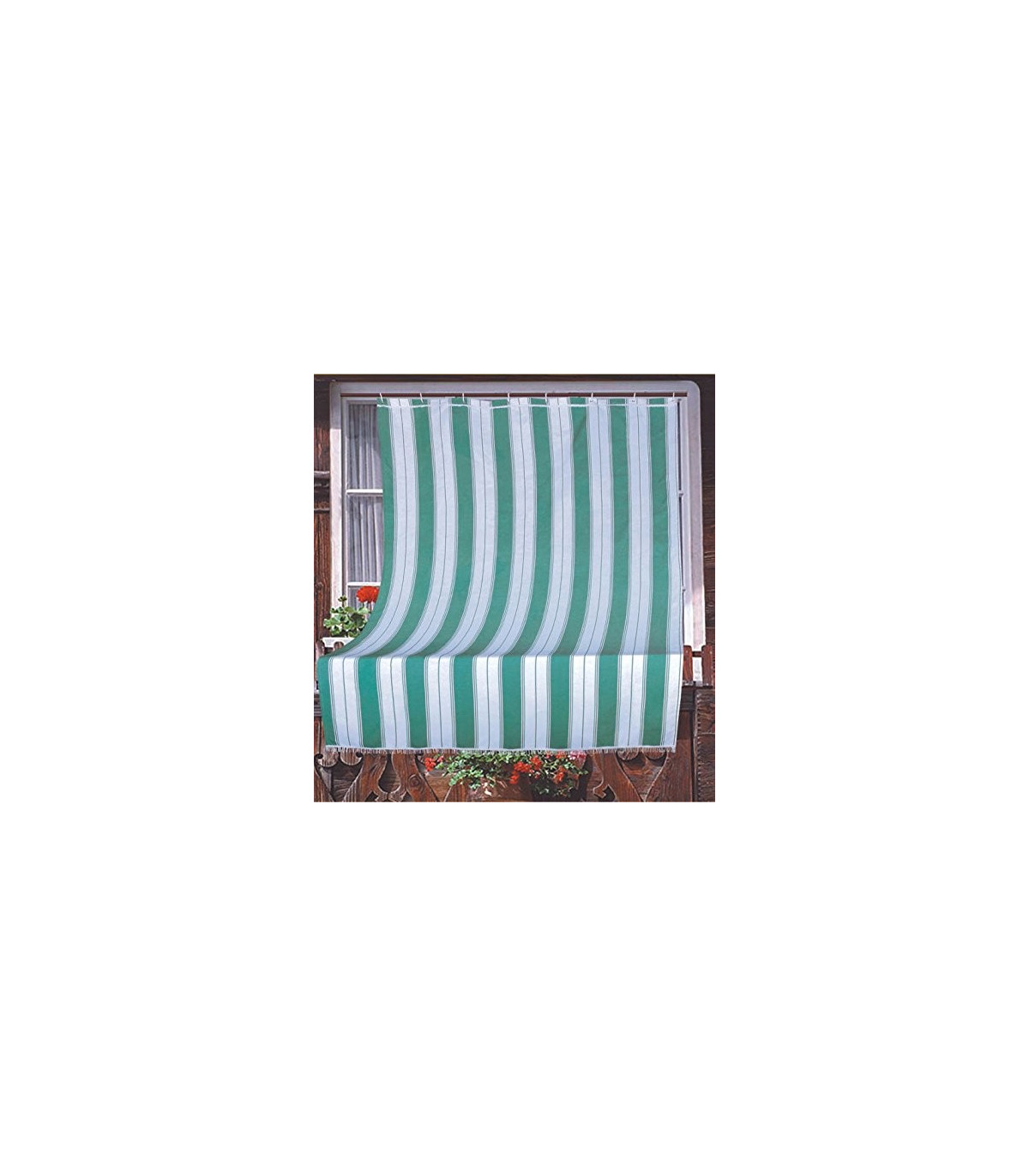 Tenda da sole in tessuto resistente cm 140x250 100% poliestere con anelli di. 2 VERDE e BIANCA