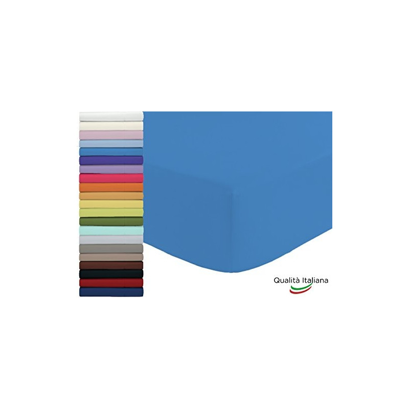 Joli Lenzuolo Sotto con Angoli ed Elastici 100% cotone misura PIAZZA E MEZZA O FRANCESE cm 140x200 altezza materasso cm 25 - 