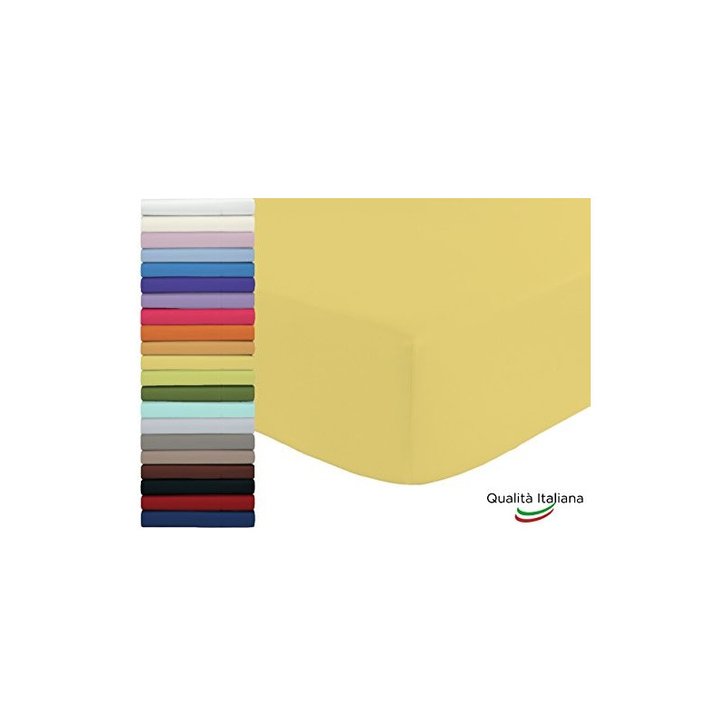Joli Lenzuolo Sotto con Angoli ed Elastici 100% cotone misura PIAZZA E MEZZA O FRANCESE cm 140x200 altezza materasso cm 25 - 