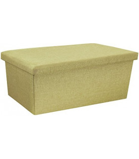 Pouf Contenitore Mich Scatola Sgabello Poggiapiedi Pieghevole Salvaspazio in Poliestere Misura cm 76x38x38 Colore Verde