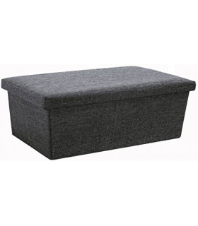 Pouf Contenitore Mich Scatola Sgabello Poggiapiedi Pieghevole Salvaspazio in Poliestere Misura cm 76x38x38 Colore Verde