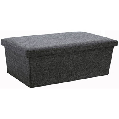 Pouf Contenitore Mich Scatola Sgabello Poggiapiedi Pieghevole Salvaspazio in Poliestere Misura cm 76x38x38 Colore Verde