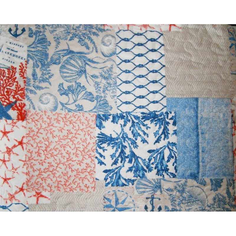 Copriletto Trapuntato Stampato Triton Misura Letto Due Piazze Matrimoniale 255X255 cm Dis 1