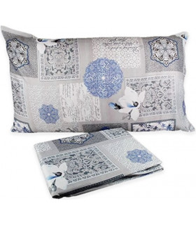 Completo Letto Set Lenzuola e Federe Alen Misura Letto 2 Piazze Matrimoniale 100% Morbida Microfibra Dis. 2 Grigio