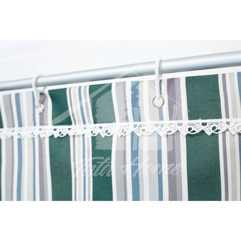 Tenda da Sole con Kit Ganci e Anelli in Tessuto Multirighe Resistente da Esterno o Balcone Misura cm 140x300 Dis.4 Colore Gia