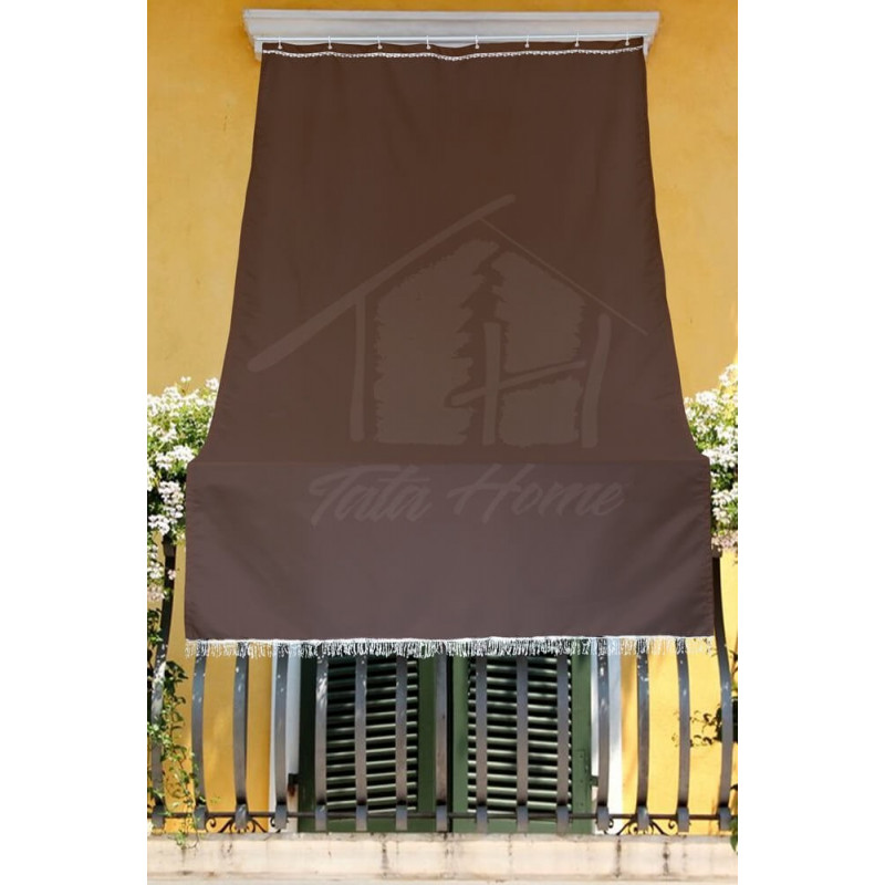Tenda da Sole con Kit Ganci e Anelli in Tessuto Resistente da Esterno o Balcone Misura cm 280x295 Dis.5 Tinta Unita Colore Ma