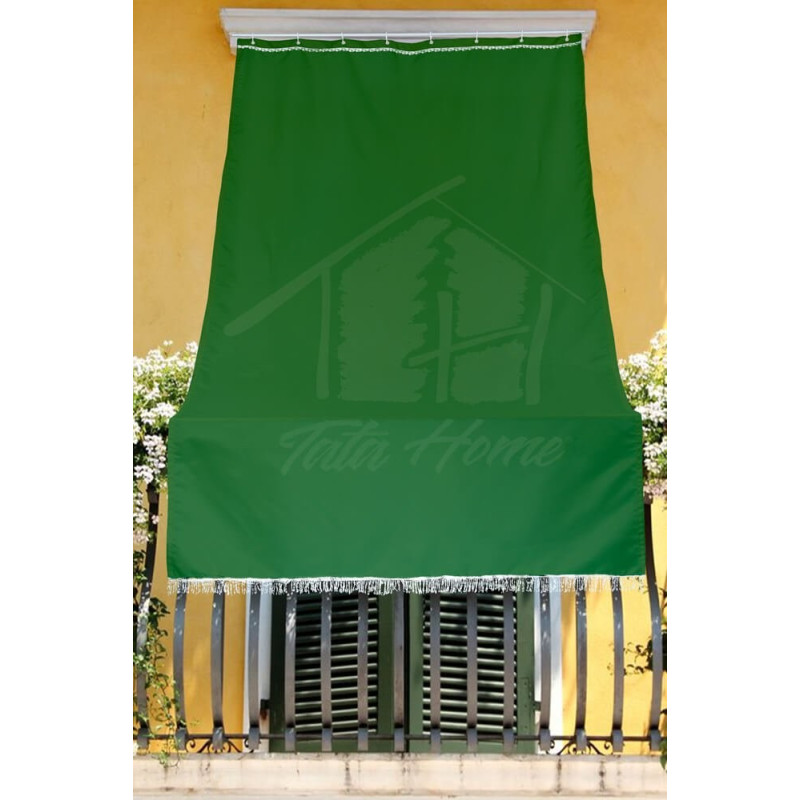 Tenda da Sole con Kit Ganci e Anelli in Tessuto Resistente da Esterno o Balcone Misura cm 200x350 Dis.5bis Tinta Unita Colore