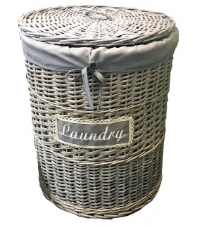 Set 3 Pezzi Cesti Portabiancheria e Porta Oggetti con Coperchio per Bagno Lavanderia Idea Regalo Materiale Esterno In Vimini 