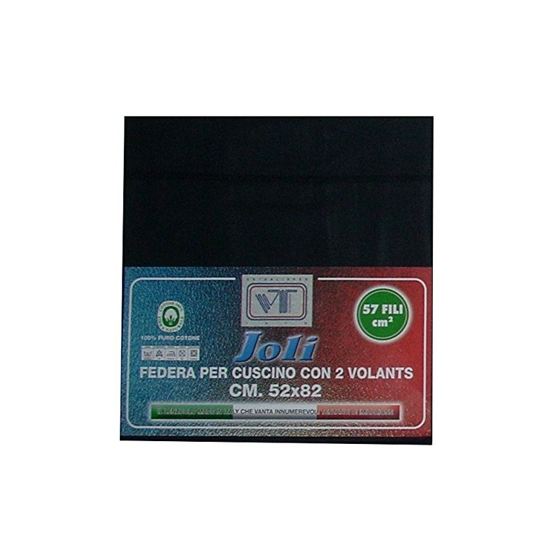Joli Coppia Federe con patella di 25 cm 100% cotone misura cm 50x80 - 21 COLORAZIONI - Made in Italy 57 fili al cm2