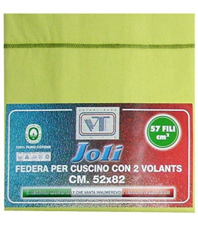 Joli Coppia Federe con patella di 25 cm 100% cotone misura cm 50x80 - 21 COLORAZIONI - Made in Italy 57 fili al cm2
