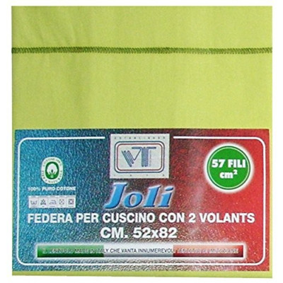 Joli Coppia Federe con patella di 25 cm 100% cotone misura cm 50x80 - 21 COLORAZIONI - Made in Italy 57 fili al cm2