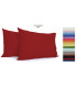 Joli Coppia Federe con patella di 25 cm 100% cotone misura cm 50x80 - 21 COLORAZIONI - Made in Italy 57 fili al cm2