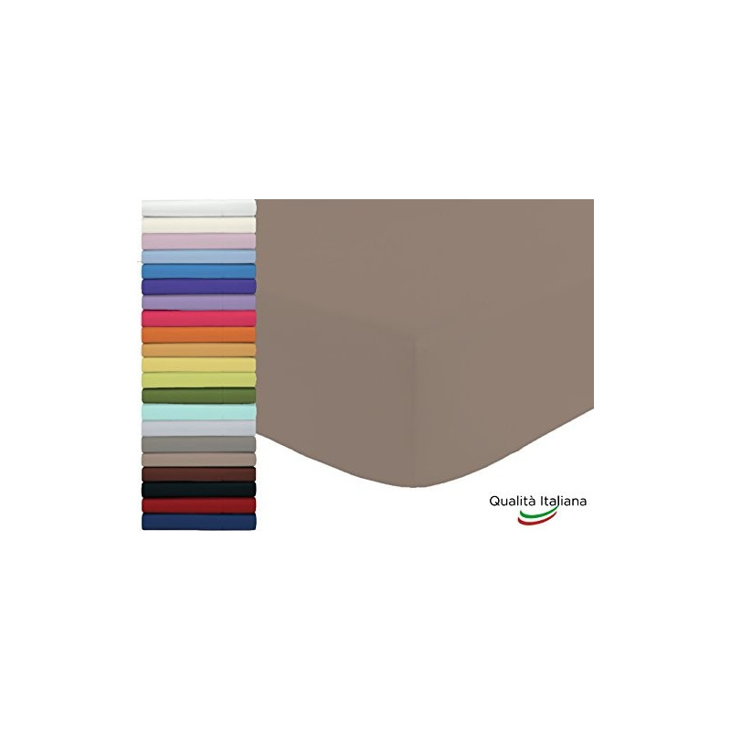 Lenzuolo Sotto con Angoli ed Elastici 100% Cotone Misura cm 170x200 Letto Due Piazze Matrimoniale Altezza Materasso cm 25 Col