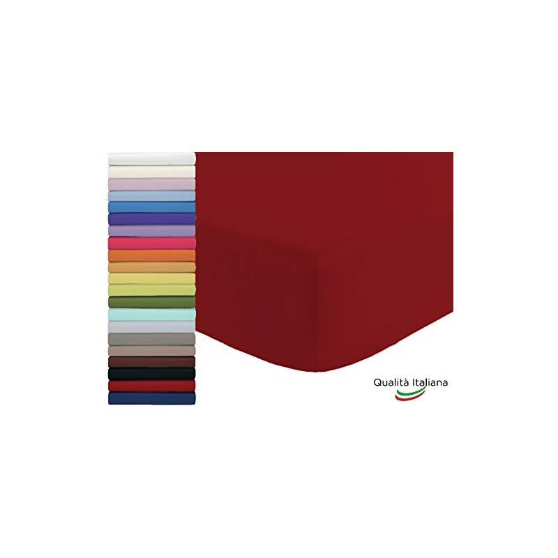 Lenzuolo Sotto con Angoli ed Elastici 100% Cotone Misura cm 180x210 Letto Matrimoniale Due Piazze Altezza Materasso cm 25 Col