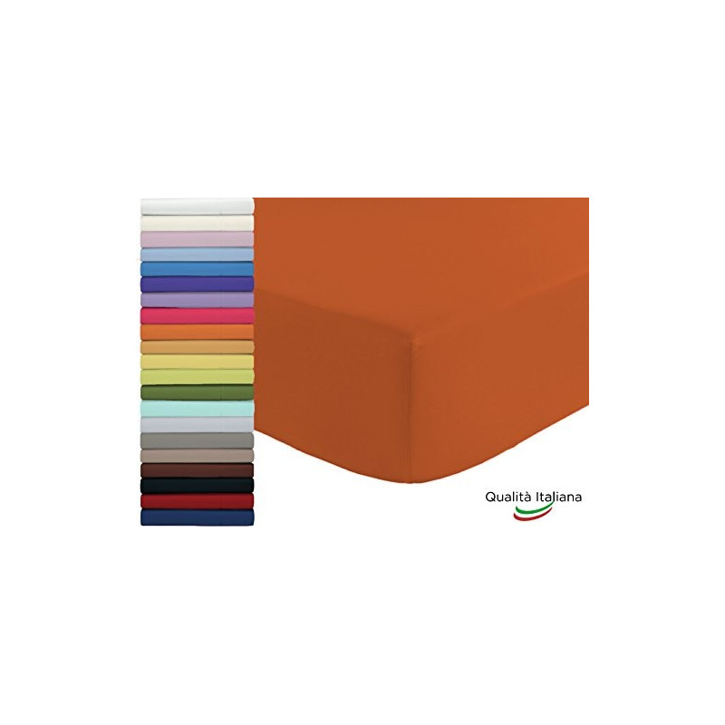 Lenzuolo Sotto con Angoli ed Elastici 100% Cotone Misura cm 180x210 Letto Matrimoniale Due Piazze Altezza Materasso cm 25 Col