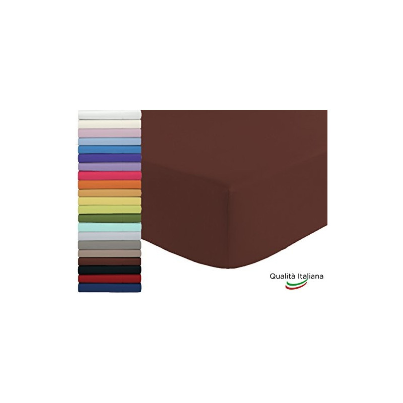 Lenzuolo Sotto con Angoli ed Elastici 100% Cotone Misura cm 180x210 Letto Matrimoniale Due Piazze Altezza Materasso cm 25 Col