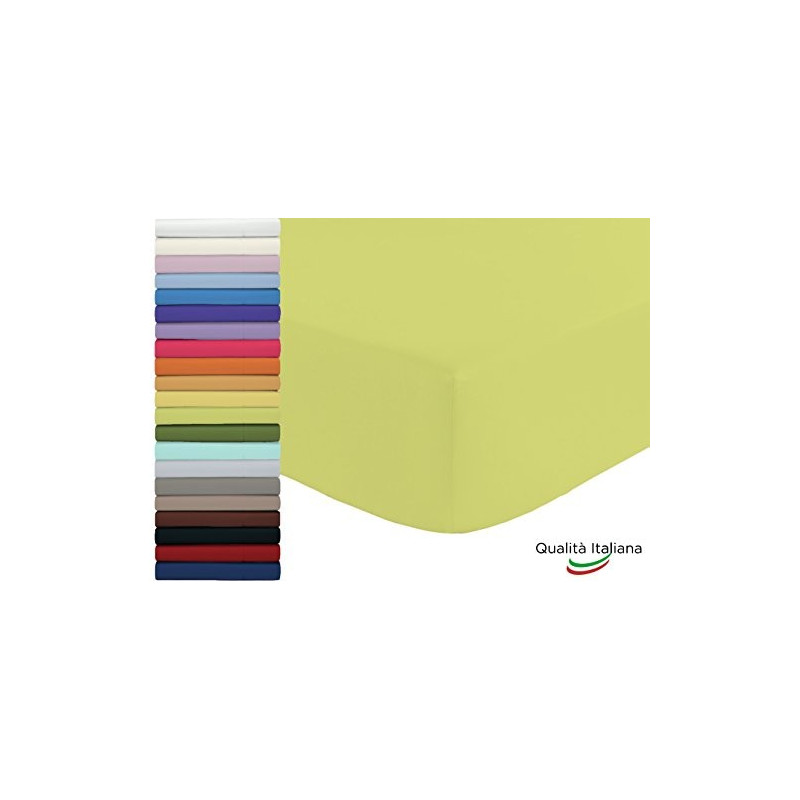Lenzuolo Sotto con Angoli ed Elastici 100% Cotone Misura cm 180x210 Letto Matrimoniale Due Piazze Altezza Materasso cm 25 Col