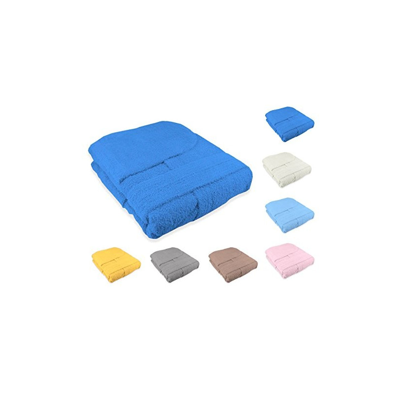Accappatoio con Cappuccio Unisex Adulto Uomo o Donna in Spugna di Cotone Taglia XXL Colore AZZURRO