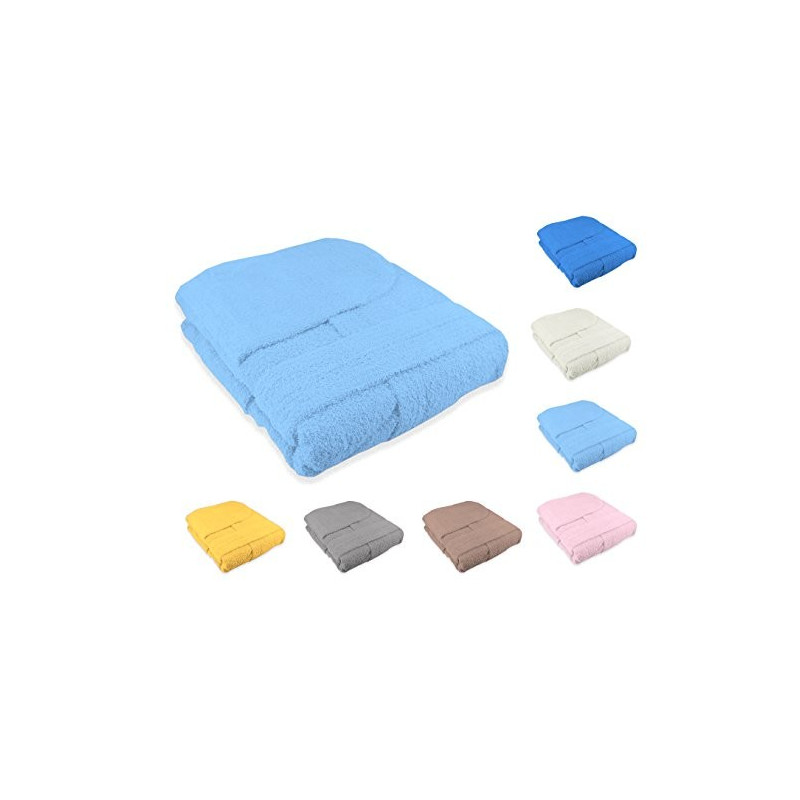 Accappatoio con Cappuccio Unisex Adulto Uomo o Donna in Spugna di Cotone Taglia XXL Colore AZZURRO