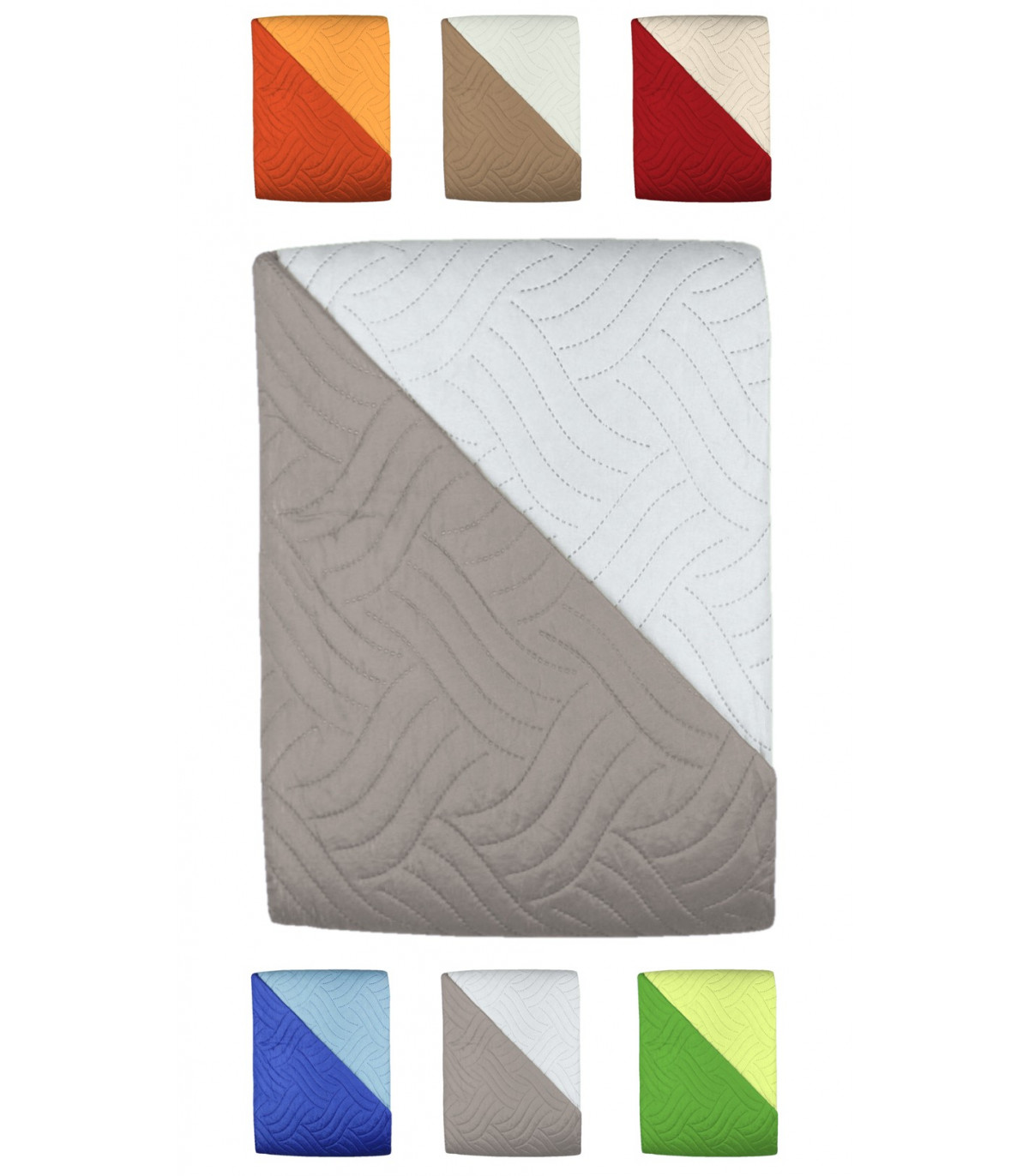 Copriletto Trapuntato Shabby Chic 250x250cm - Microfibra Morbida, Cuori, Beige