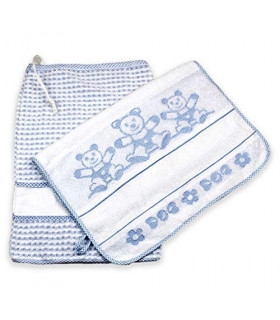 Set Asilo Scuola Materna 2 Pezzi Sacchetto Bavaglia con Tela Aida Da Ricamare 100% Cotone Made in Italy Colore Rosa Animalett