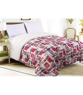 Hilary Trapunta Invernale Imbottita 350 gr/mq Stampata 100% Morbida Microfibra di Poliestere 3 Misure Letto Singolo, Piazza e