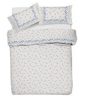 Tata Home Charmant Parure Copripiumino Misura 1 Piazza Singolo 155x200 cm Federa 50x80 cm 100% Cotone Dis. 4 Beige