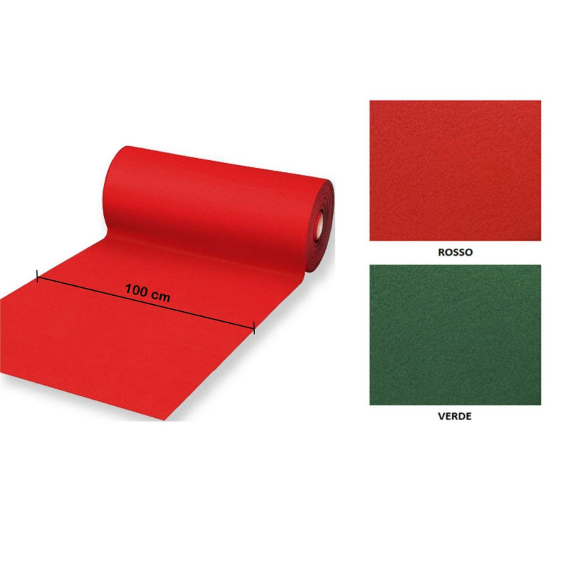 Passatoia Rossa Natalizia Tappeto Rosso Flessibile e Resistente in Feltro Larghezza 100 cm Lunghezza 20 m