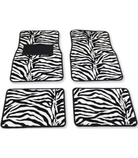 Tappeti auto universali set 4 pezzi 2 anteriori 2 posteriori in feltro 6109 zebrato