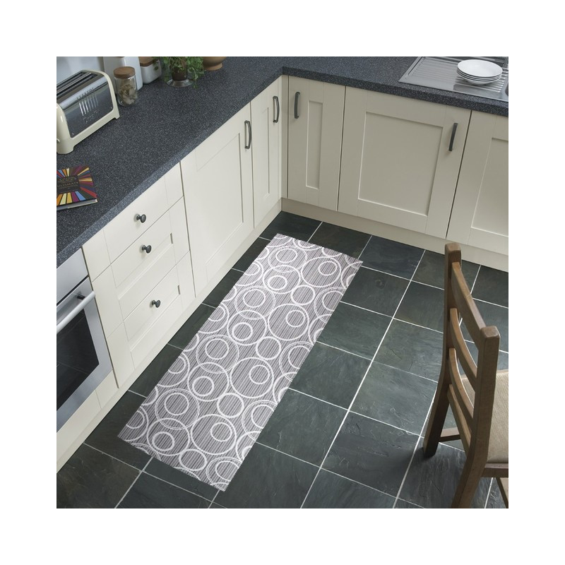 Passatoia Tappeto Runner da Cucina Gommato Fronte in Poliestere e Retro in PVC Antiscivolo Flessibile e Resistente Disegno in