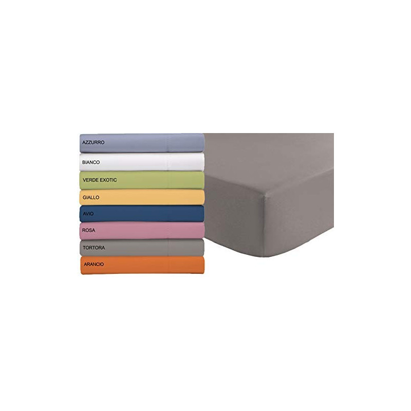 Tata Home Lenzuolo sotto in Microfibra con Angoli ed Elastico Misura Matrimoniale cm 180x200 Altezza Materasso cm 24 Colore R