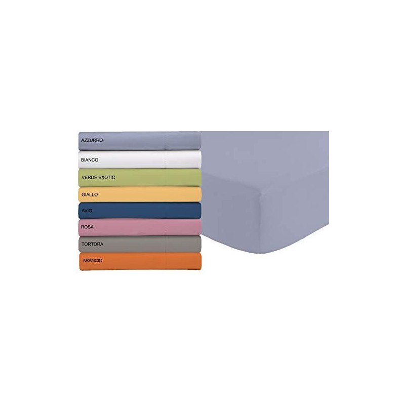 Tata Home Lenzuolo sotto in Microfibra con Angoli ed Elastico Misura Letto 1 Piazza e Mezzo cm 140x200 Altezza Materasso cm 2