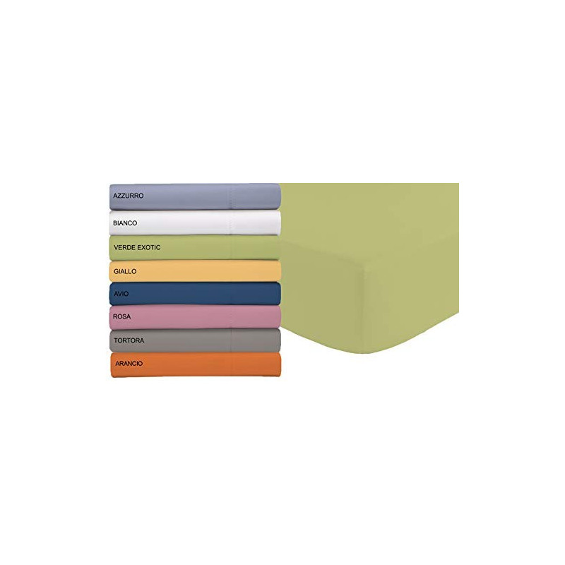 Tata Home Lenzuolo sotto in Microfibra con Angoli ed Elastico Misura Letto 1 Piazza e Mezzo cm 140x200 Altezza Materasso cm 2