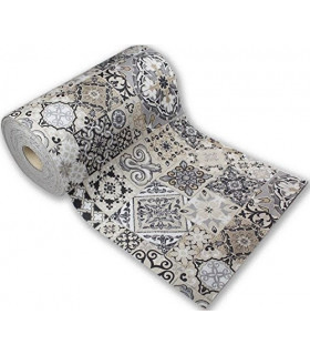 Passatoia Tappeto Runner da Cucina Gommato Fronte in Poliestere e Retro in PVC Antiscivolo Flessibile e Resistente Disegno in