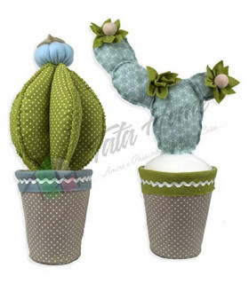 Tata Home Cactus Coppia Fermaporta Decorativi in Stoffa Altezza 35 cm Dis. 3