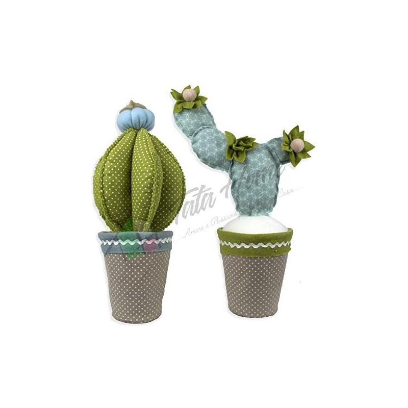 Tata Home Cactus Coppia Fermaporta Decorativi in Stoffa Altezza 35 cm Dis. 3