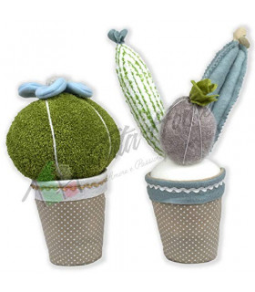 Tata Home Cactus Coppia Fermaporta Decorativi in Stoffa Altezza 35 cm Dis. 3