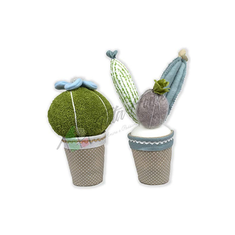 Tata Home Cactus Coppia Fermaporta Decorativi in Stoffa Altezza 35 cm Dis. 3