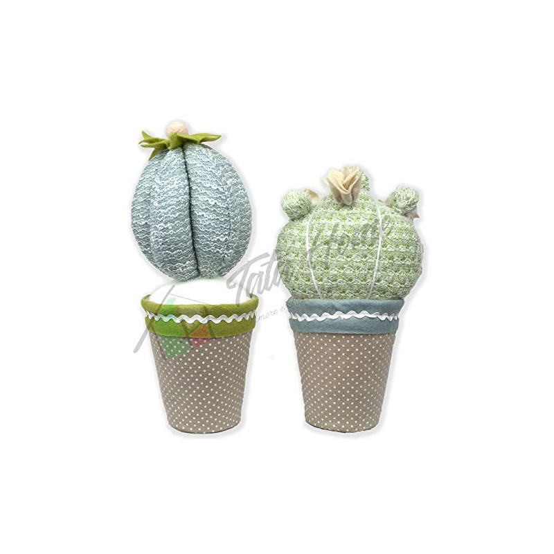 Tata Home Cactus Coppia Fermaporta Decorativi in Stoffa Altezza 35 cm Dis. 3