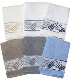 Asciugamano Viso Dorothea cm 60x100 in Cotone 100% Made in Italy Dis. 8