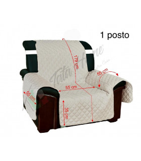 Lilly Copripoltrona Imbottito Copridivano Imbottito in Tessuto Trapuntato Fronte e Retro in 100% Microfibra