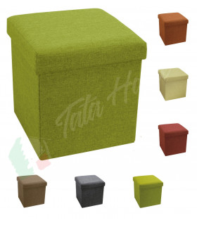 Pouf Contenitore Scatola Sgabello Poggiapiedi Pieghevole Salvaspazio in Poliestere cm 38x38x38 John