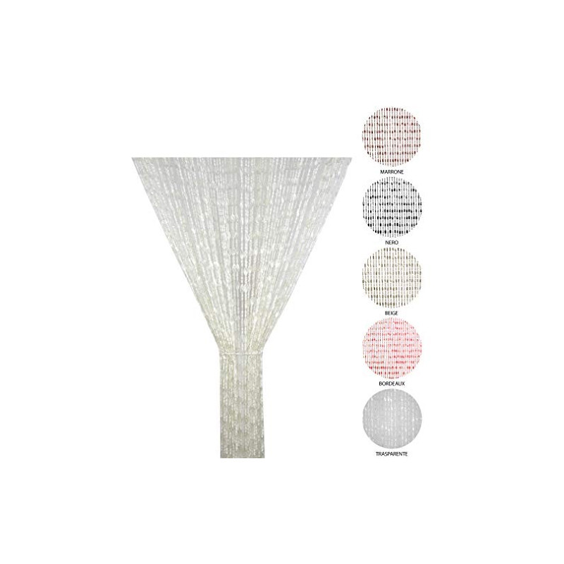 Tata Home Tenda Antimosche a Perline per Porta Finestra Moschiera a Pannello Misura 100 x 220 cm. Colore Trasparente