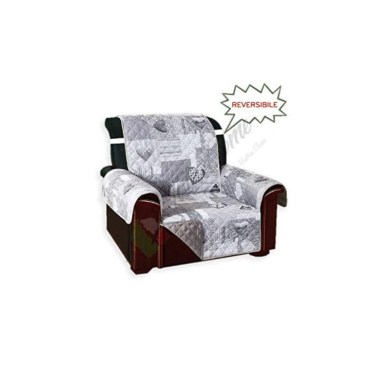 Tata Home Kino Misura Copripoltrona Fronte e Retro Copridivano Fronte e Retro Tessuto e Imbottitura in 100% Microfibra con El