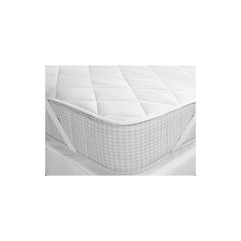 Tata Home Topper Materasso Trapuntato a Quadri Coprimaterasso Imbottito con Elastici Misura Matrimoniale cm 180x200