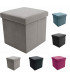 Tata Home Pouf Contenitore Poggiapiedi Velluto Portaoggetti Scatola Cubo Pieghevole Salvaspazio Alcantara Misura cm 38x38x38 