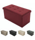 Tata Home Pouf Contenitore Poggiapiedi Ecopelle Bottoni Portaoggetti Scatola Pieghevole Salvaspazio Misura Grande cm 76x38x38
