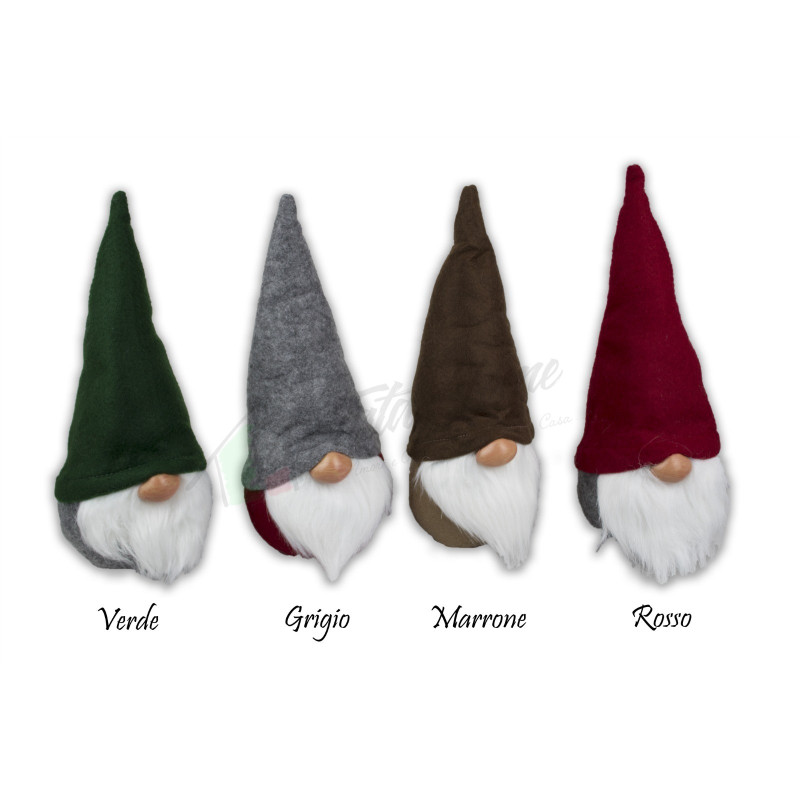 Gnomo Pupazzo Fermaporta Elfo Nano Decorativo Natalizio Altezza 30 cm Colore Grigio
