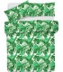 Copripiumino e Federe Fantasia Tropical 100% Cotone HomeOk Misura Letto 2 Piazze Matrimoniale Dis. 3 Foglie